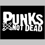 Punks not Dead mikina s kapucou stiahnutelnou šnúrkami a klokankovým vreckom vpredu 